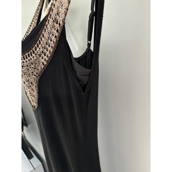 Bebe Maxi Dress Crochet Trim Sleeveless Evening Party Dress S/P - Picture 5 of 10